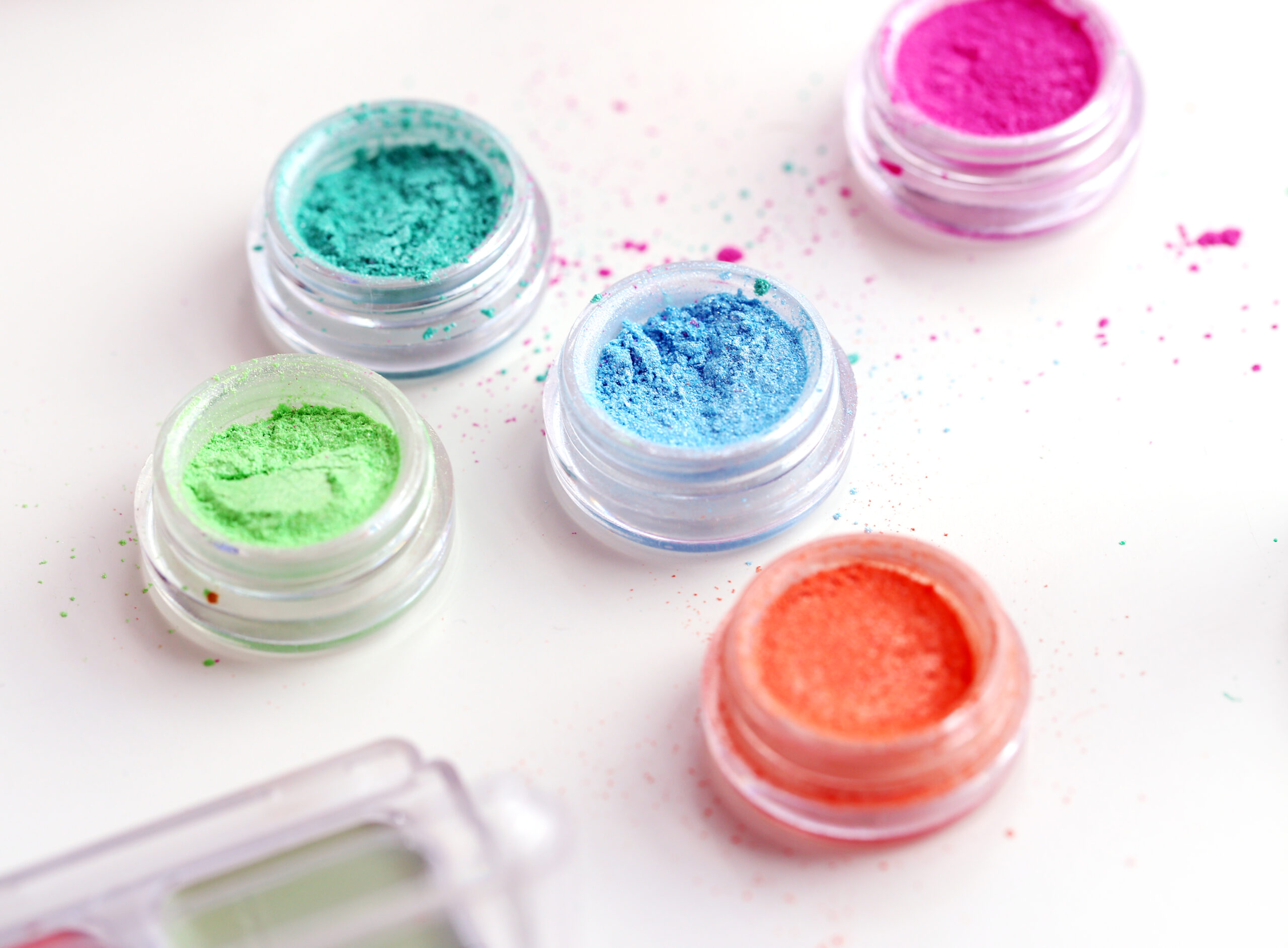 colorful cosmetic powders